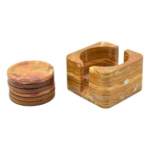 Coasters with Holder - Marble Coasters with Holder - Nature Home Decor