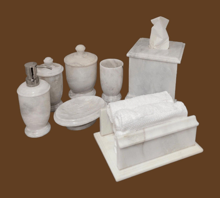 Marble Bath Accessory Sets - Nature Home Decor