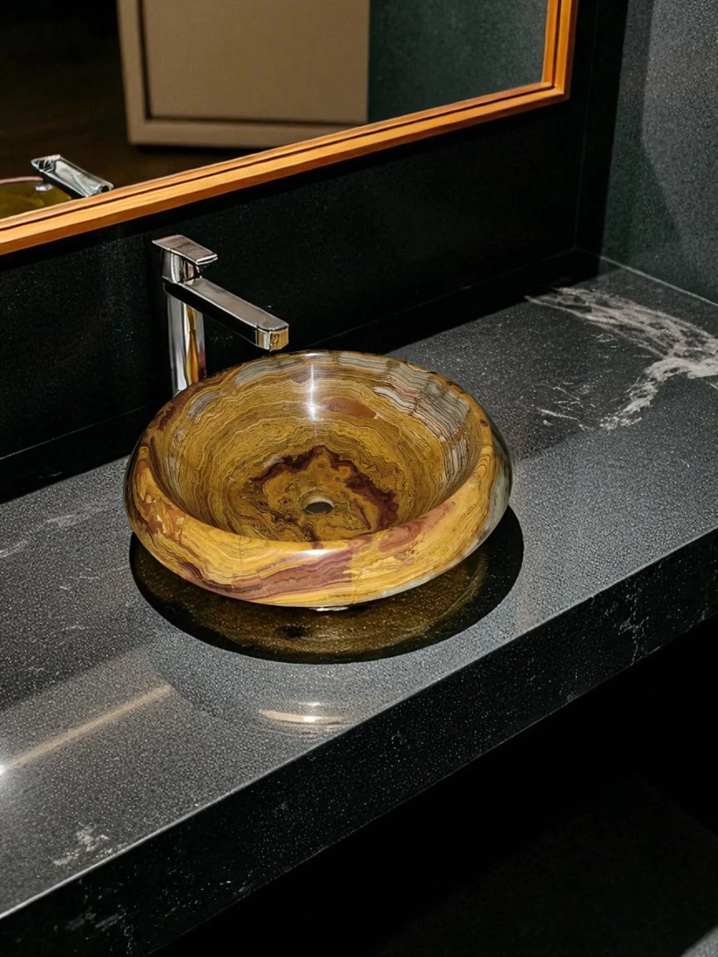 Multi Brown Onyx 16 inch Sink - Nature Home Decor