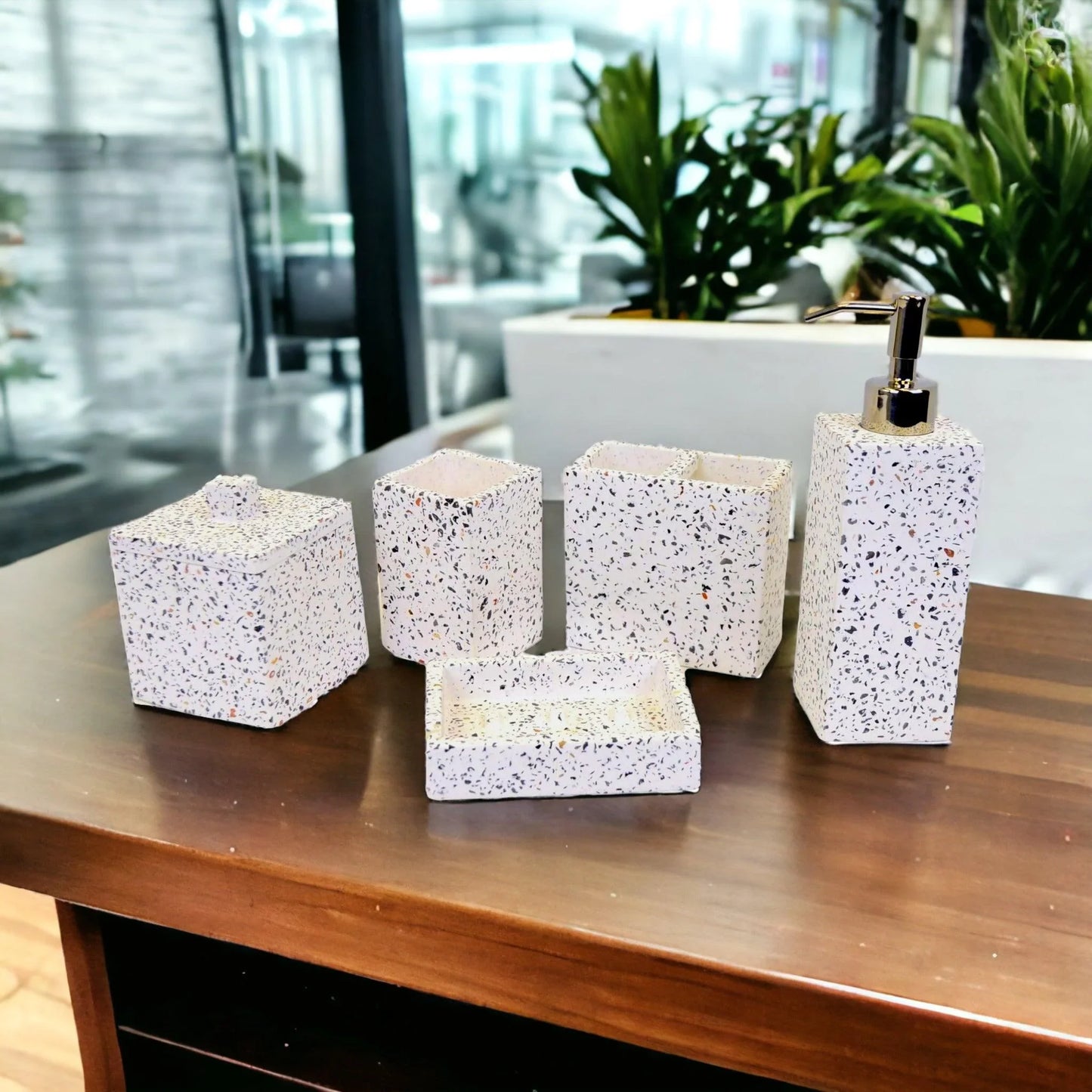 White Bathroom Accessory Set | Color Chips Design - Nature Home Decor