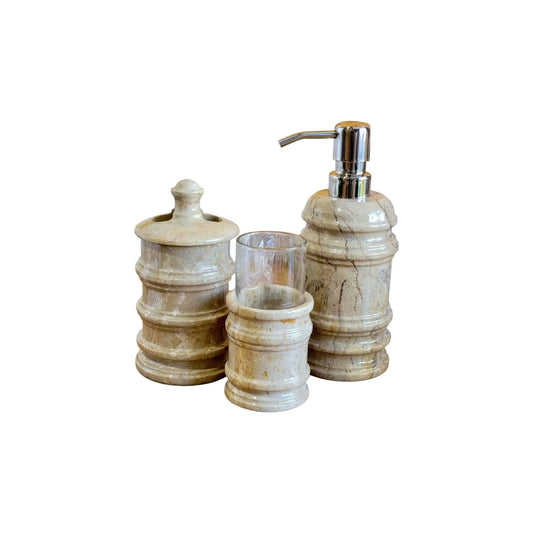 3 Piece Bath Set | Marble Bath Set - Nature Home Decor