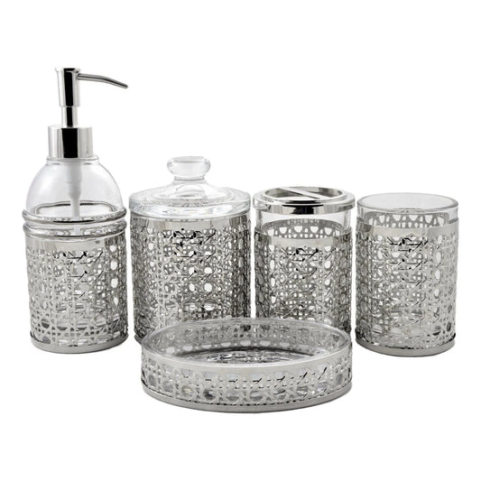 Complete Bathroom Sets | Glass 5-Piece Bathroom Set - Nature Home Decor
