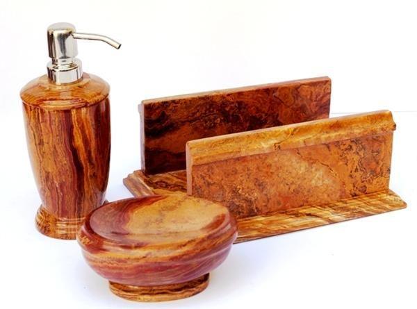 Bathroom Paper Hand Towel Holder of Multi Brown Onyx - Nature Home Decor