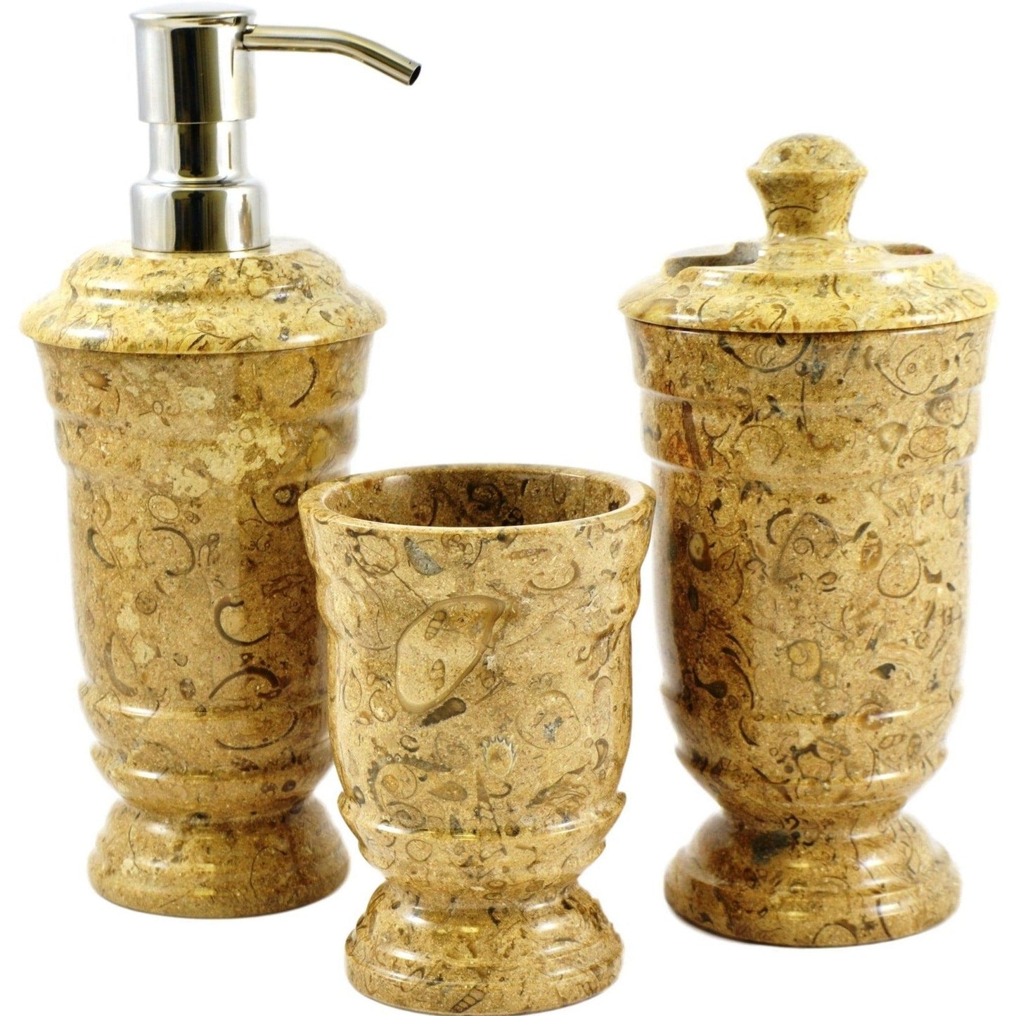 Bathroom Tumbler - Bathroom Accessories of Fossil Stone - Nature Home Decor