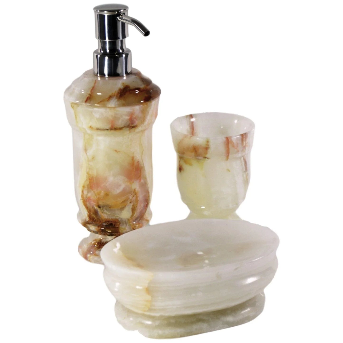 Bathroom Tumbler of White Onyx | Tasmanian Collection - Nature Home Decor