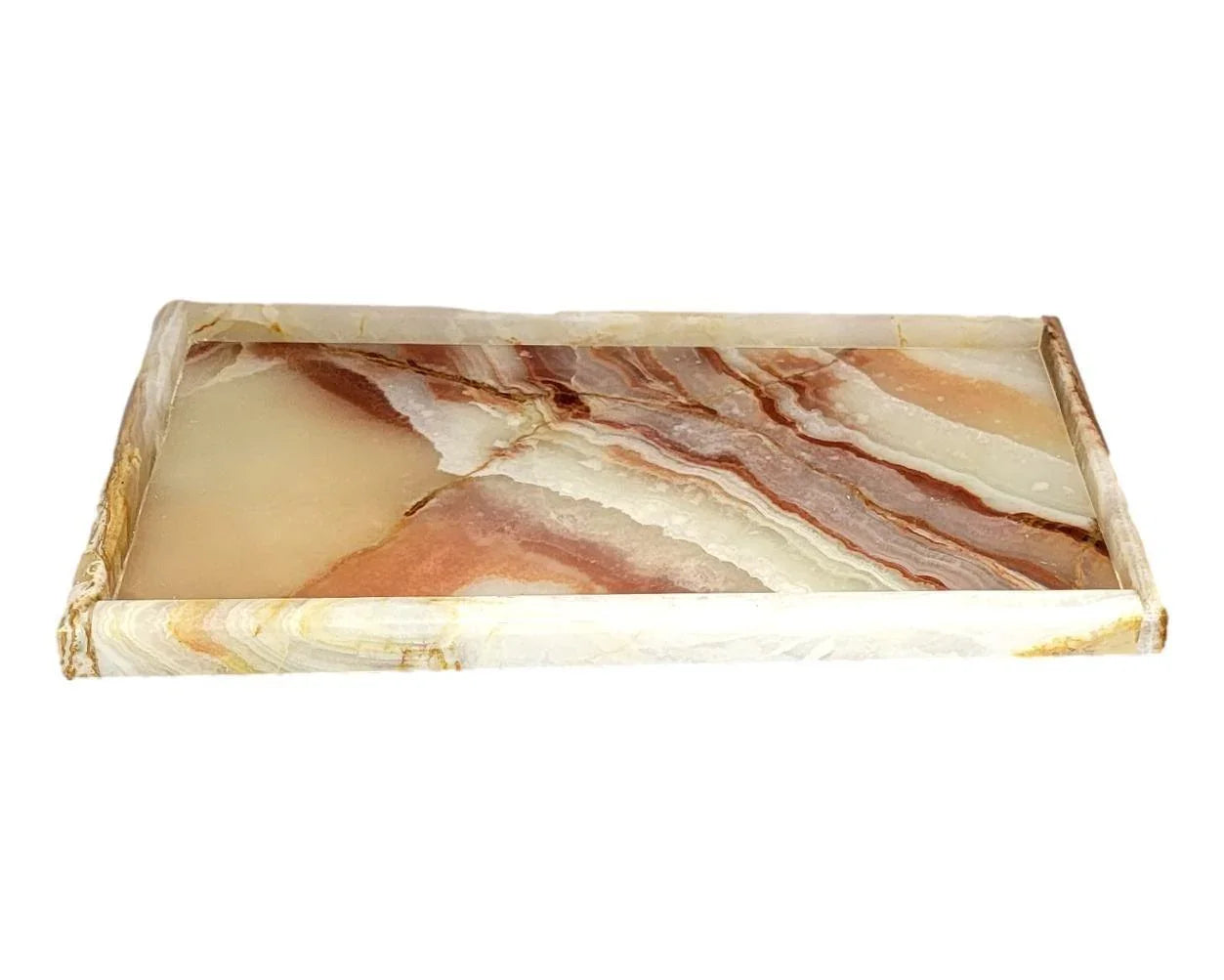 Bathroom Vanity Tray of Multi Brown Onyx - Nature Home Decor