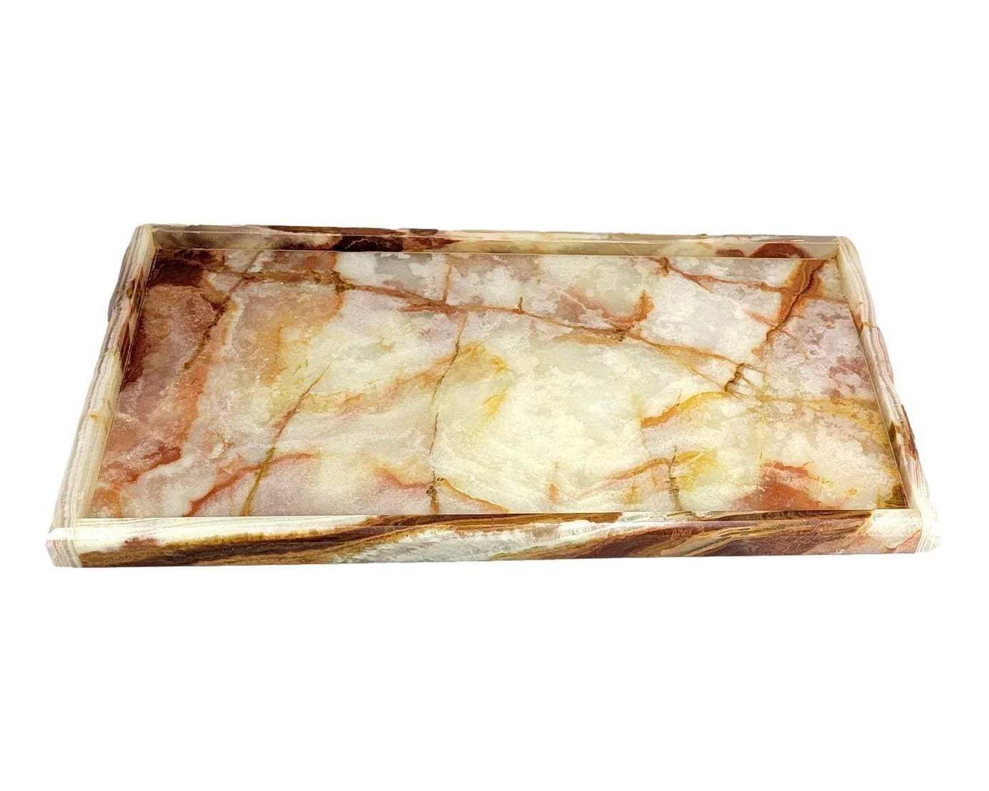 Bathroom Vanity Tray of Multi Brown Onyx - Nature Home Decor