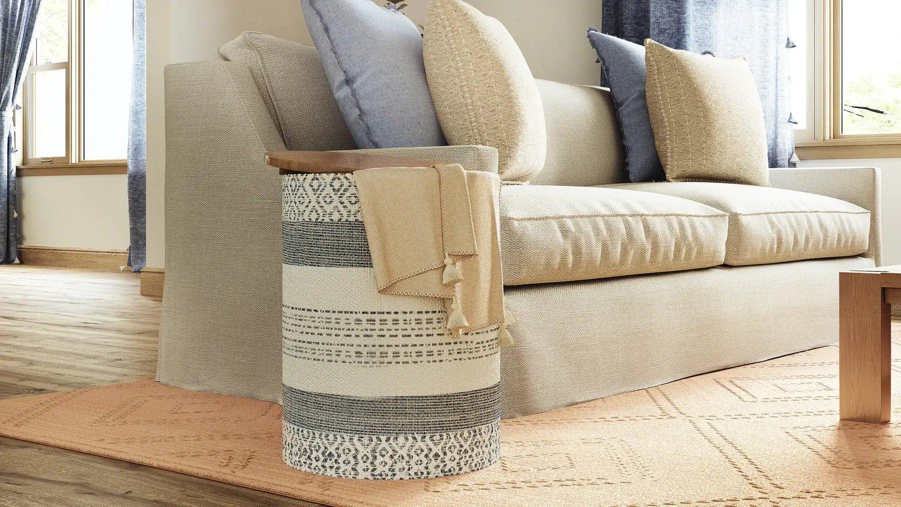 Blanket Stitch Throw with Tassels - Nature Home Decor