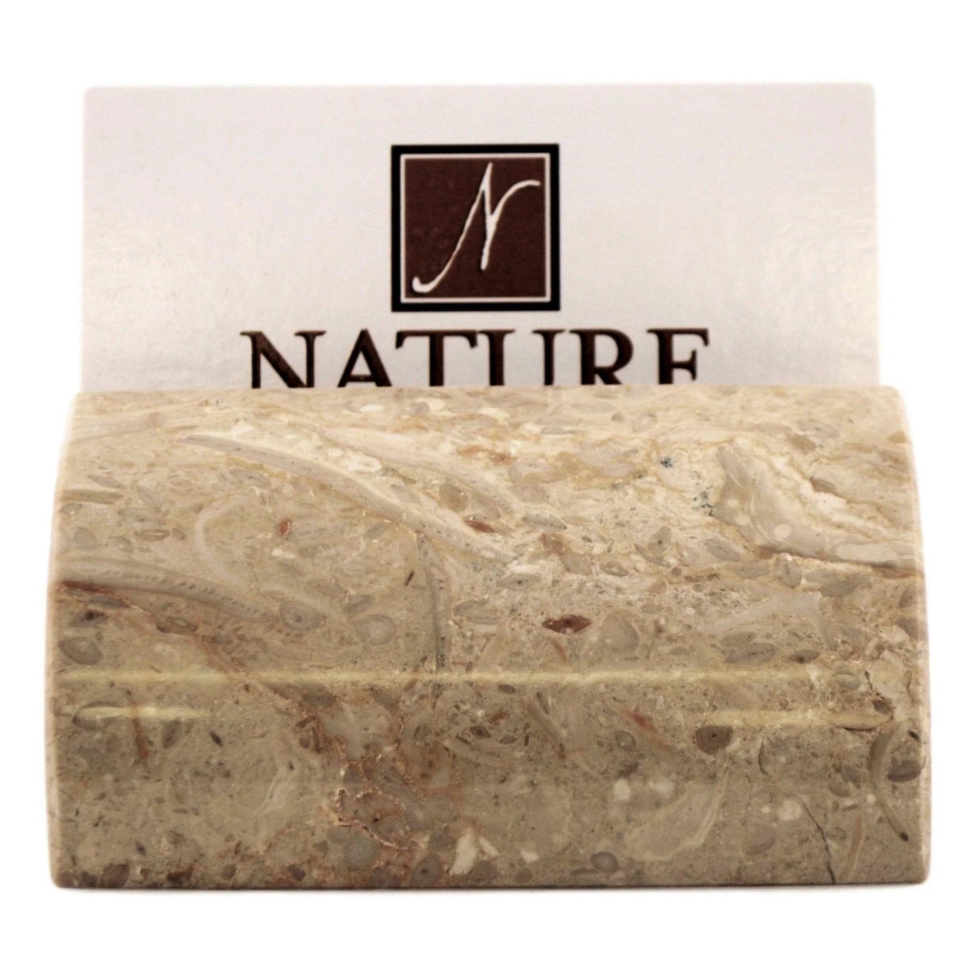 Business Card Stand of Beige Marble - Nature Home Decor
