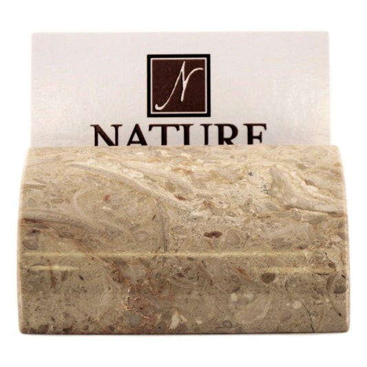 Business Card Stand of Beige Marble - Nature Home Decor