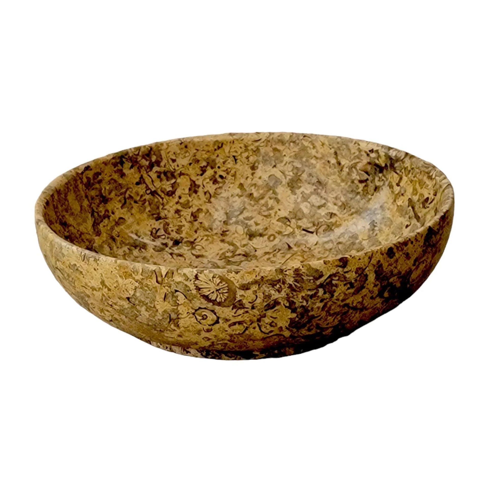 Classic 8-inches Fossil Stone Decorative Bowl - Nature Home Decor