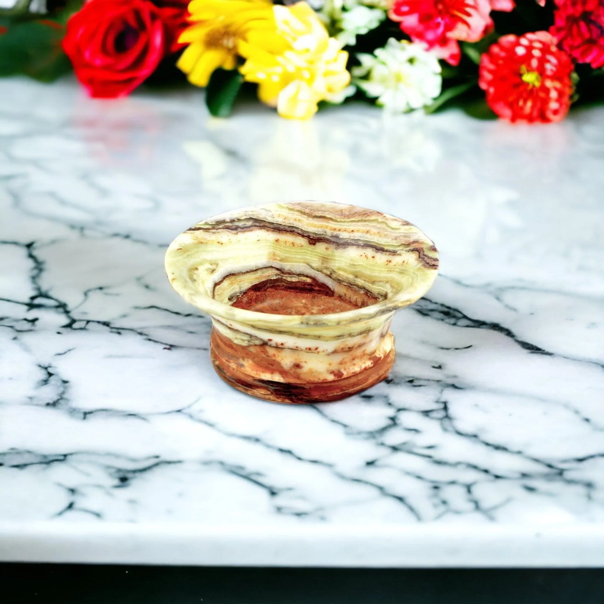 Light Green Onyx 8-inch Classic Fruit Bowl - Nature Home Decor