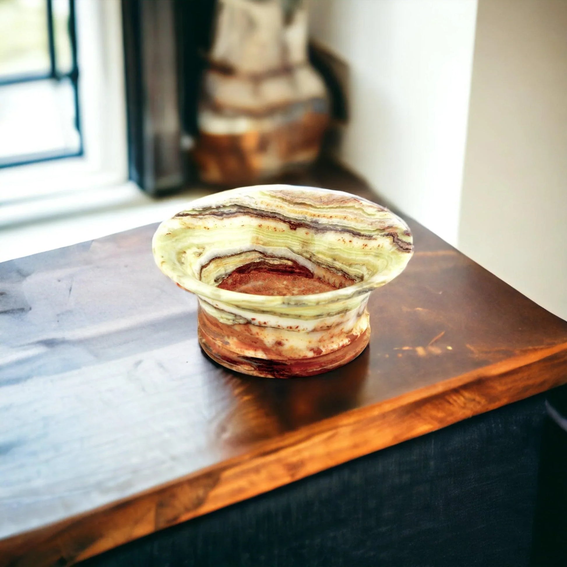 Light Green Onyx 8-inch Classic Fruit Bowl - Nature Home Decor