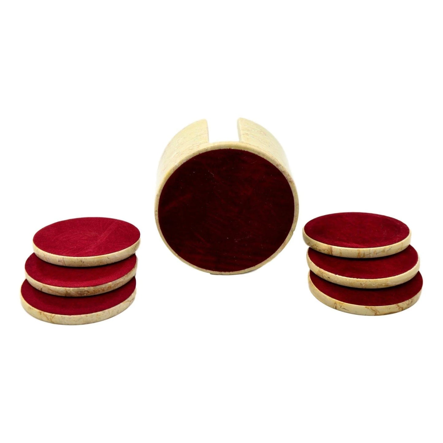 Sahara Beige Marble Coasters Set - Nature Home Decor