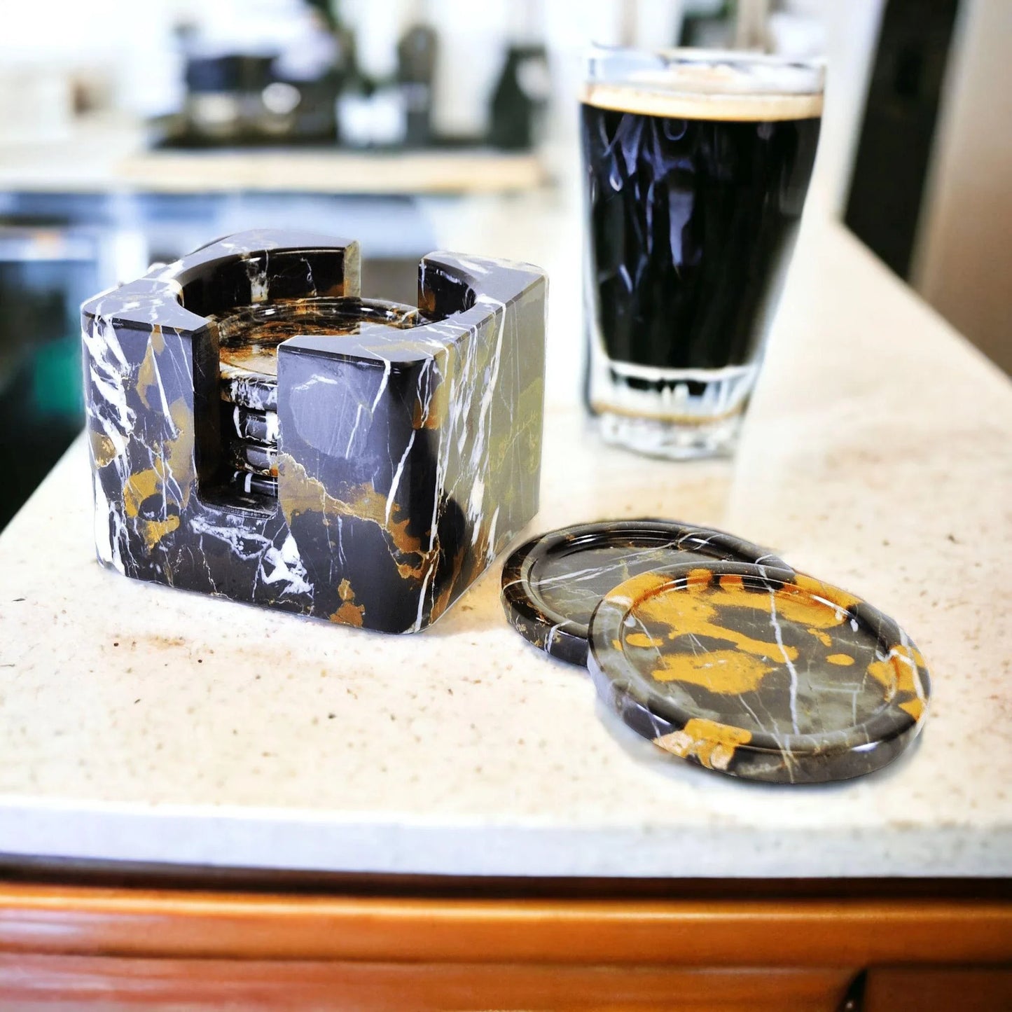 Michelangelo Marble Coaster Set - Nature Home Decor