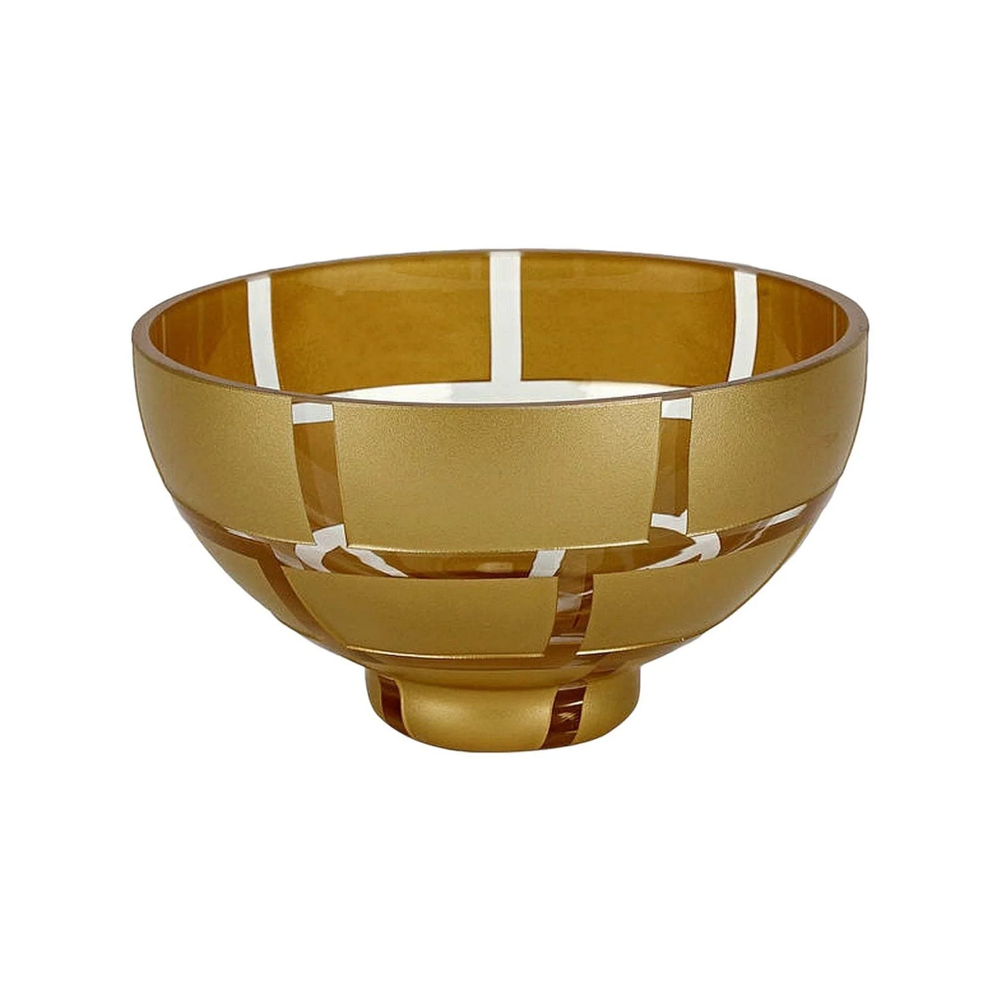 Crystal Glass Bowl with Genuine Antique Gold Leaf Wall - Nature Home Decor
