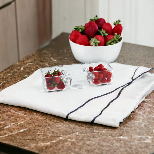 Heavy Crystal Three Sections Hostess Dish - Nature Home Decor