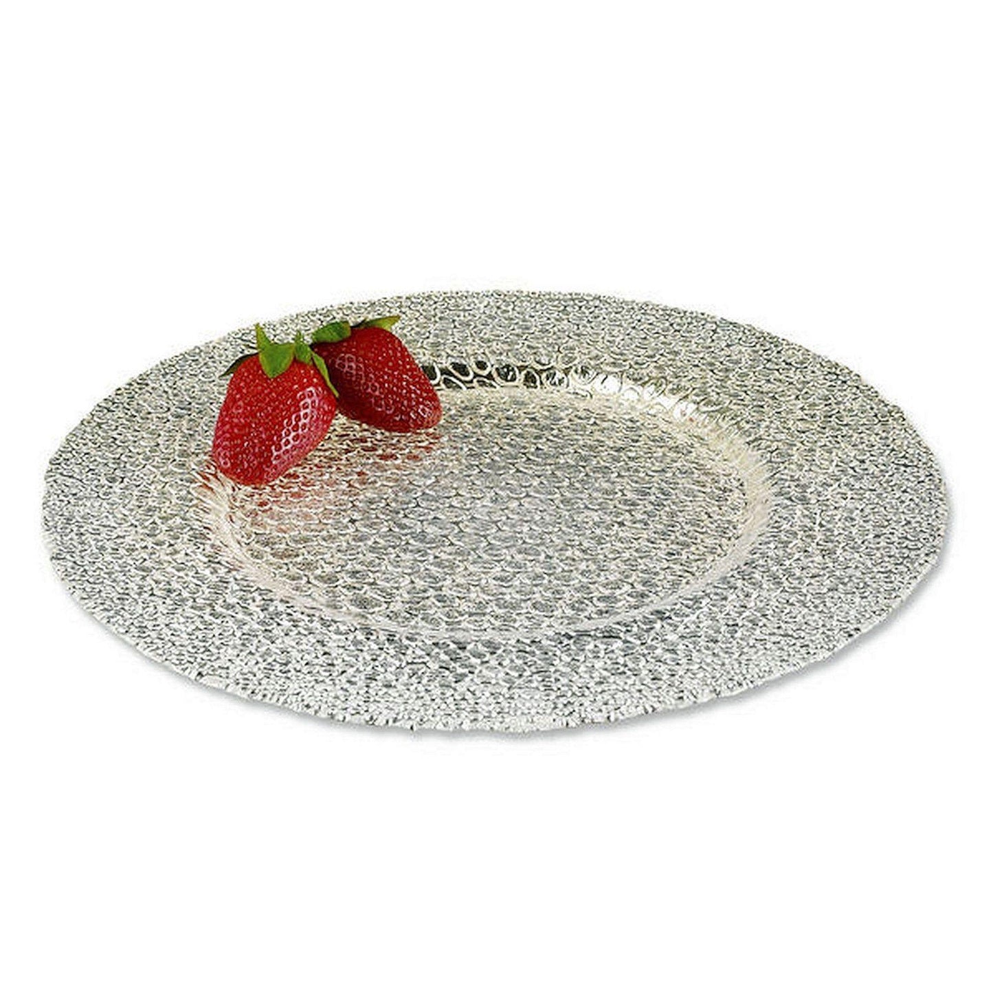 Crystal Silver Leaf Charger Plate | Snakeskin Design - Nature Home Decor