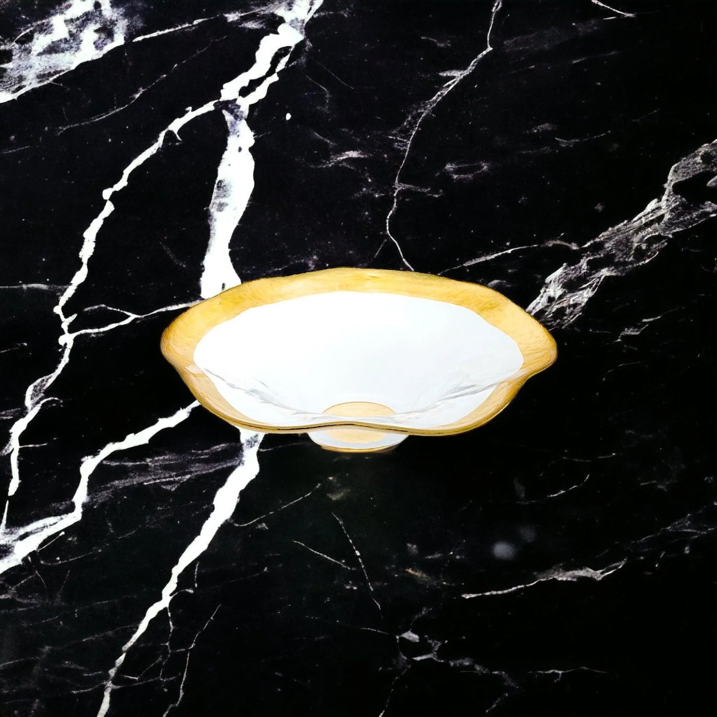 Genuine Gold Leaf Plated 8-inch Wave Bowl - Nature Home Decor