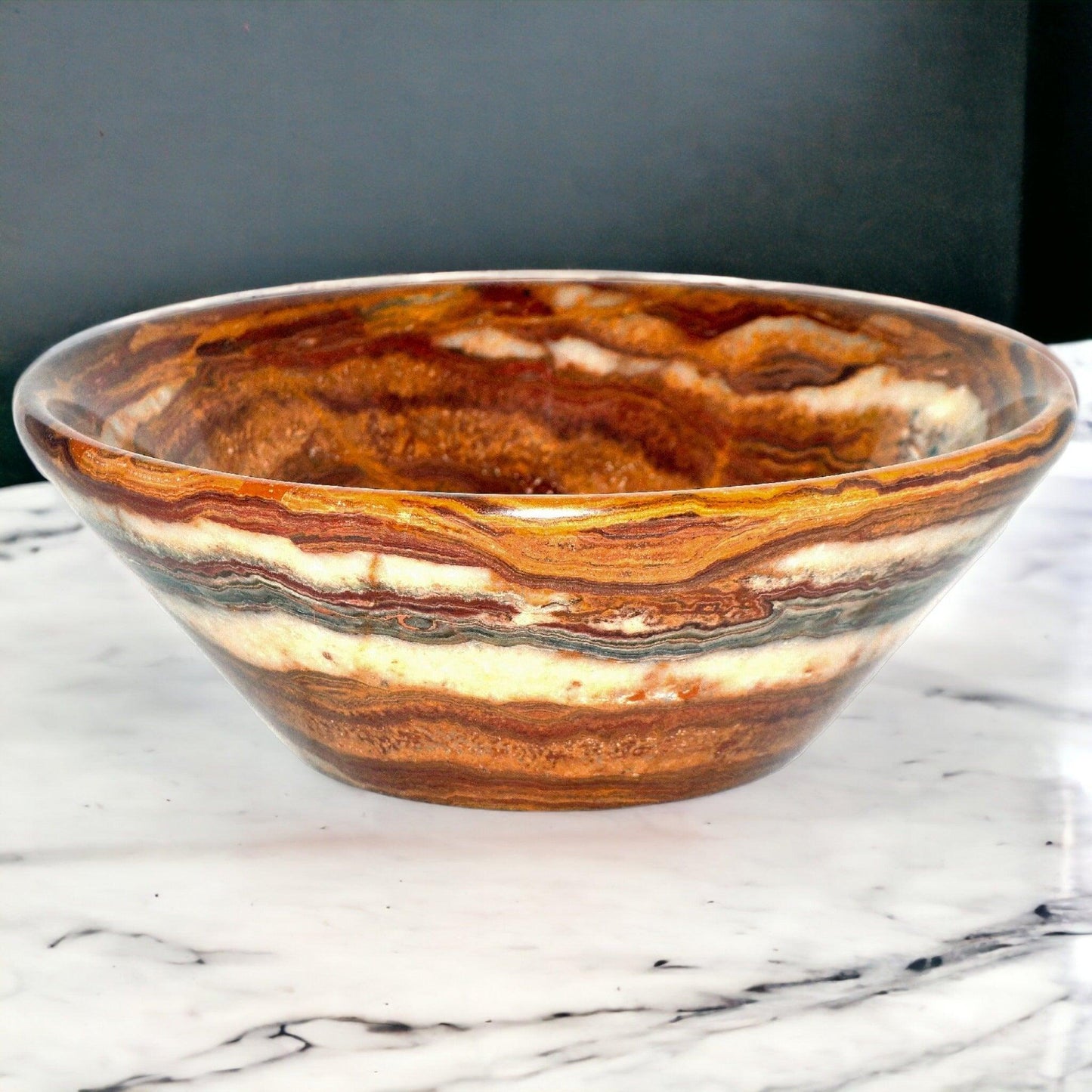 Decorative Bowl of Multi Brown Onyx - Nature Home Decor
