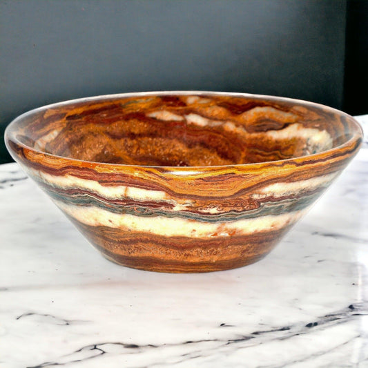 Decorative Bowl of Multi Brown Onyx - Nature Home Decor