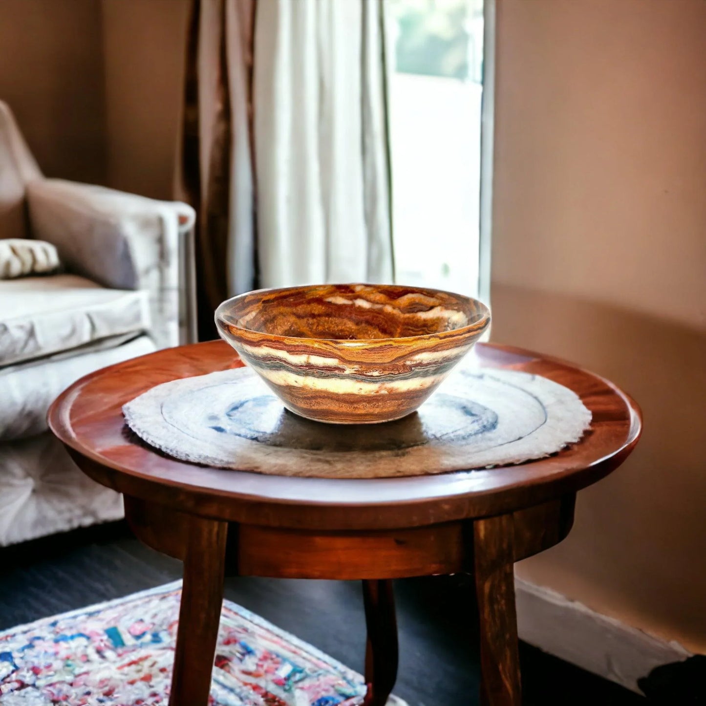 Decorative Bowl of Multi Brown Onyx - Nature Home Decor