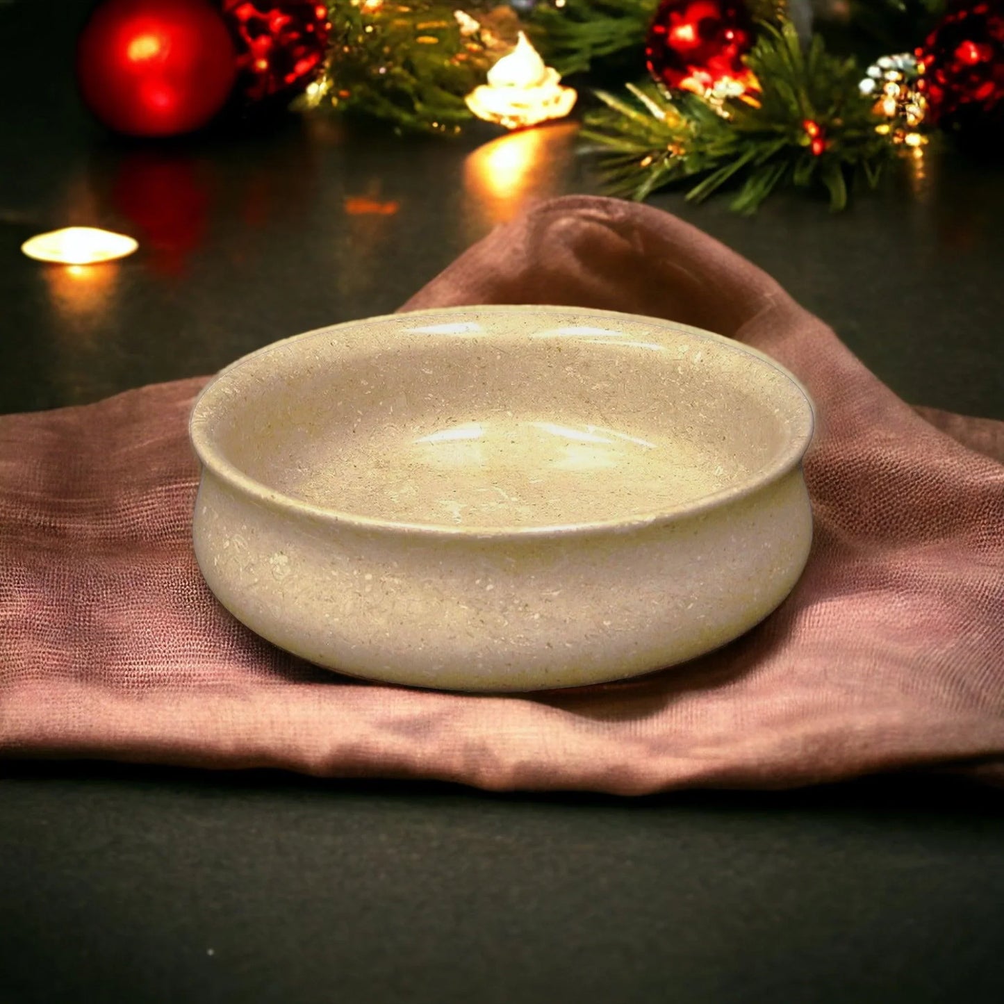 Decorative Bowl of Sahara Beige Marble - Nature Home Decor
