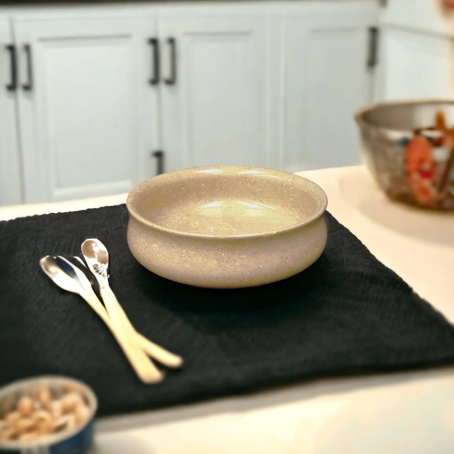 Decorative Bowl of Sahara Beige Marble - Nature Home Decor