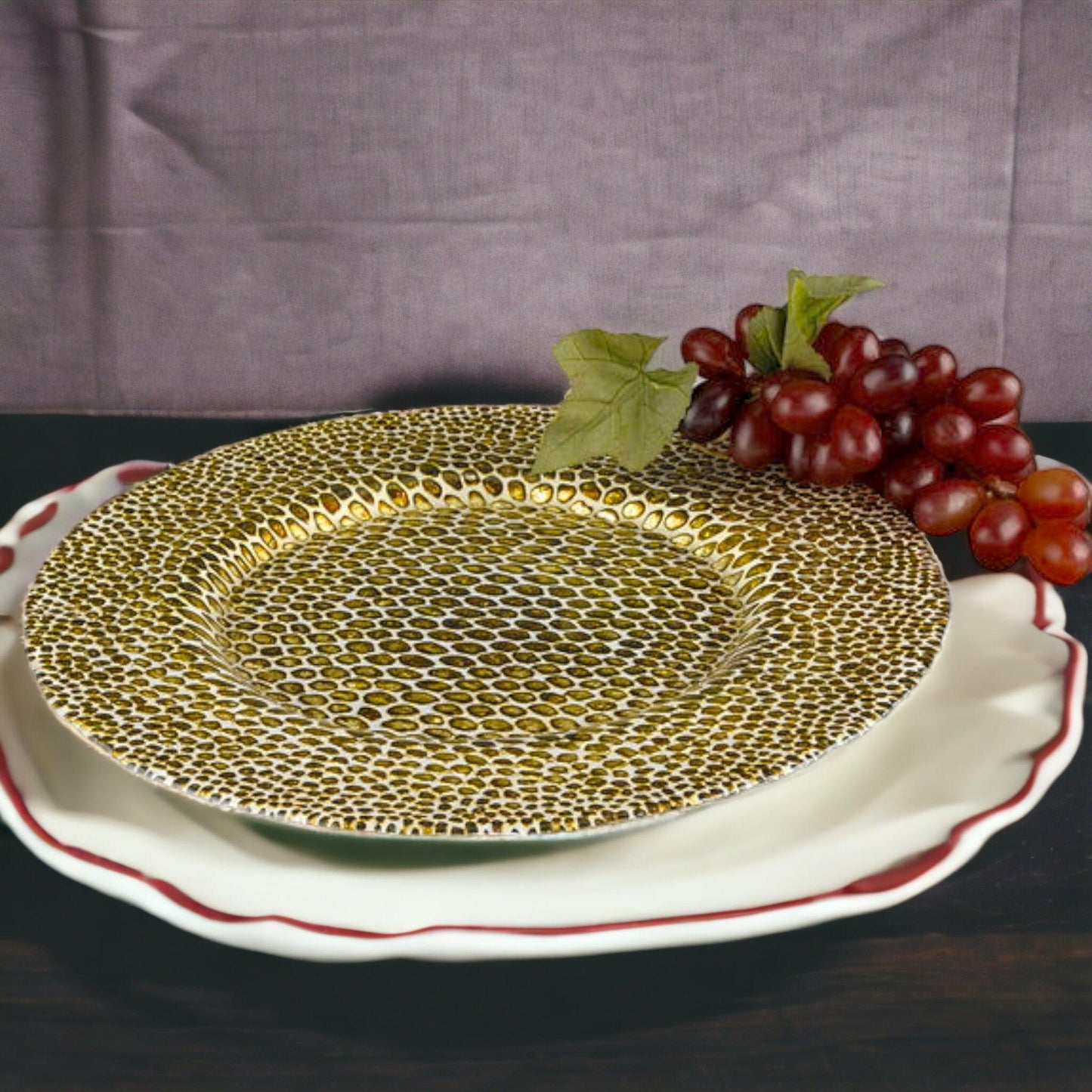 Crystal Glass 13-inches Charger Plate - Nature Home Decor