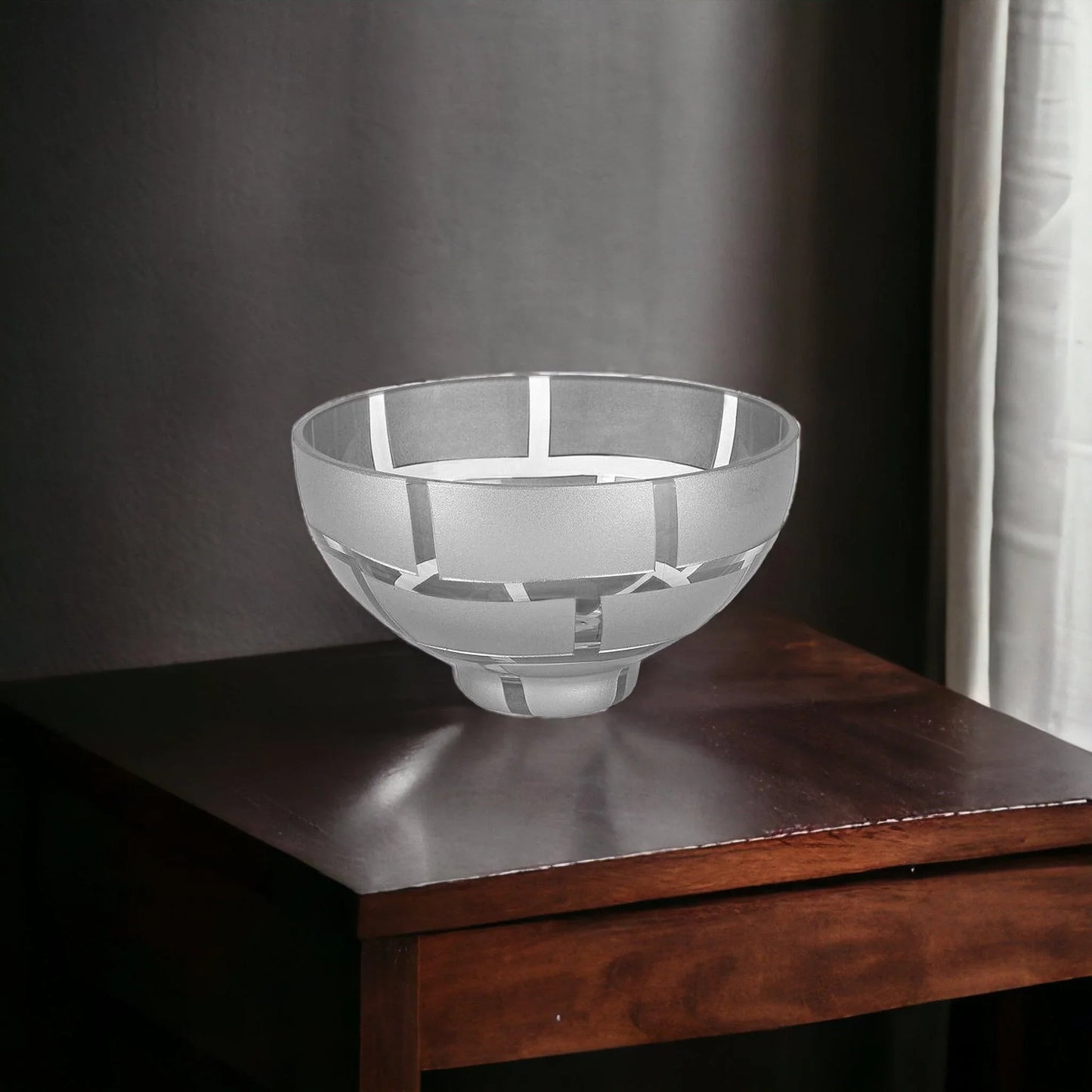 Decorative Crystal Bowl with Genuine Silver Leaf Pattern - Nature Home Decor