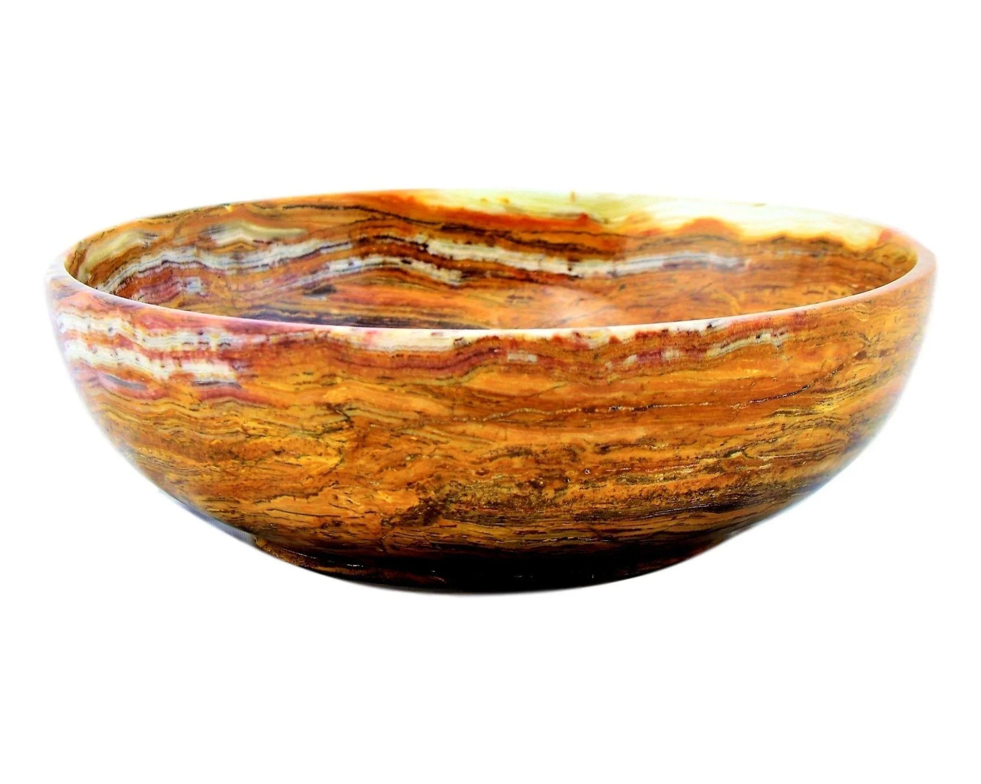 Decorative Fruit Bowl of Multi Brown Onyx - Nature Home Decor