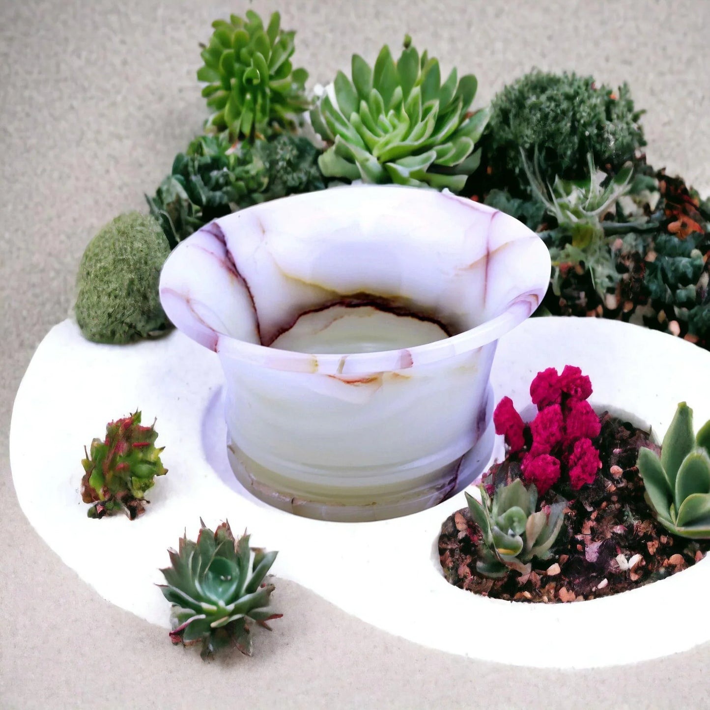 Decorative Fruit Bowl | White Onyx - Nature Home Decor