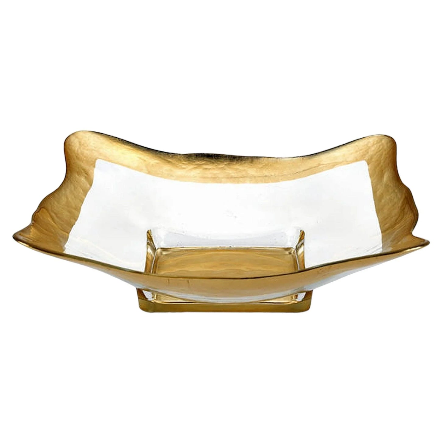 Decorative Crystal Bowl with Gold Leaf Pattern - Nature Home Decor