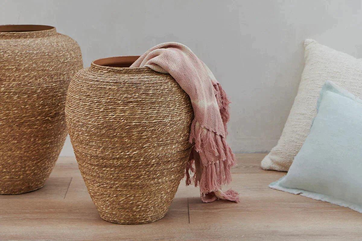 Seagrass Rope Decorative Jars / Vases - Nature Home Decor