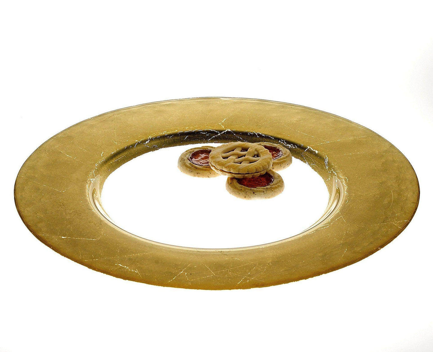 Unique Serving Dish with Genuine Gold Leaf Plated Pattern - Nature Home Decor