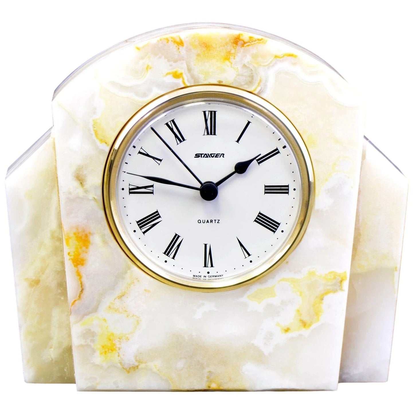 Desk & Shelf Clock of White Onyx - Nature Home Decor