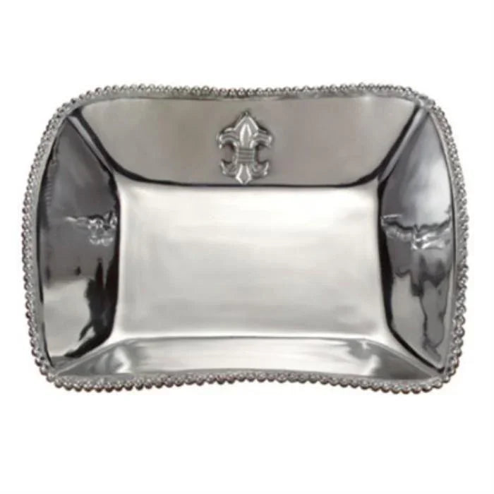 Dinner Bowl in Fleur de Lis Design - Nature Home Decor
