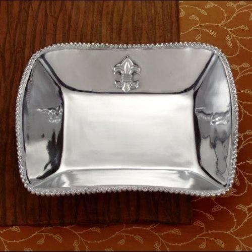 Dinner Bowl in Fleur de Lis Design - Nature Home Decor