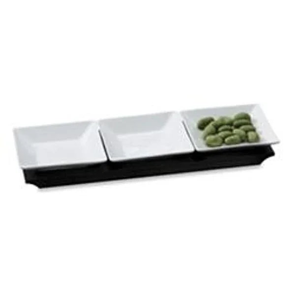 Dipping Bowl Set with Wooden Base | Set of Three Bowls - Nature Home Decor