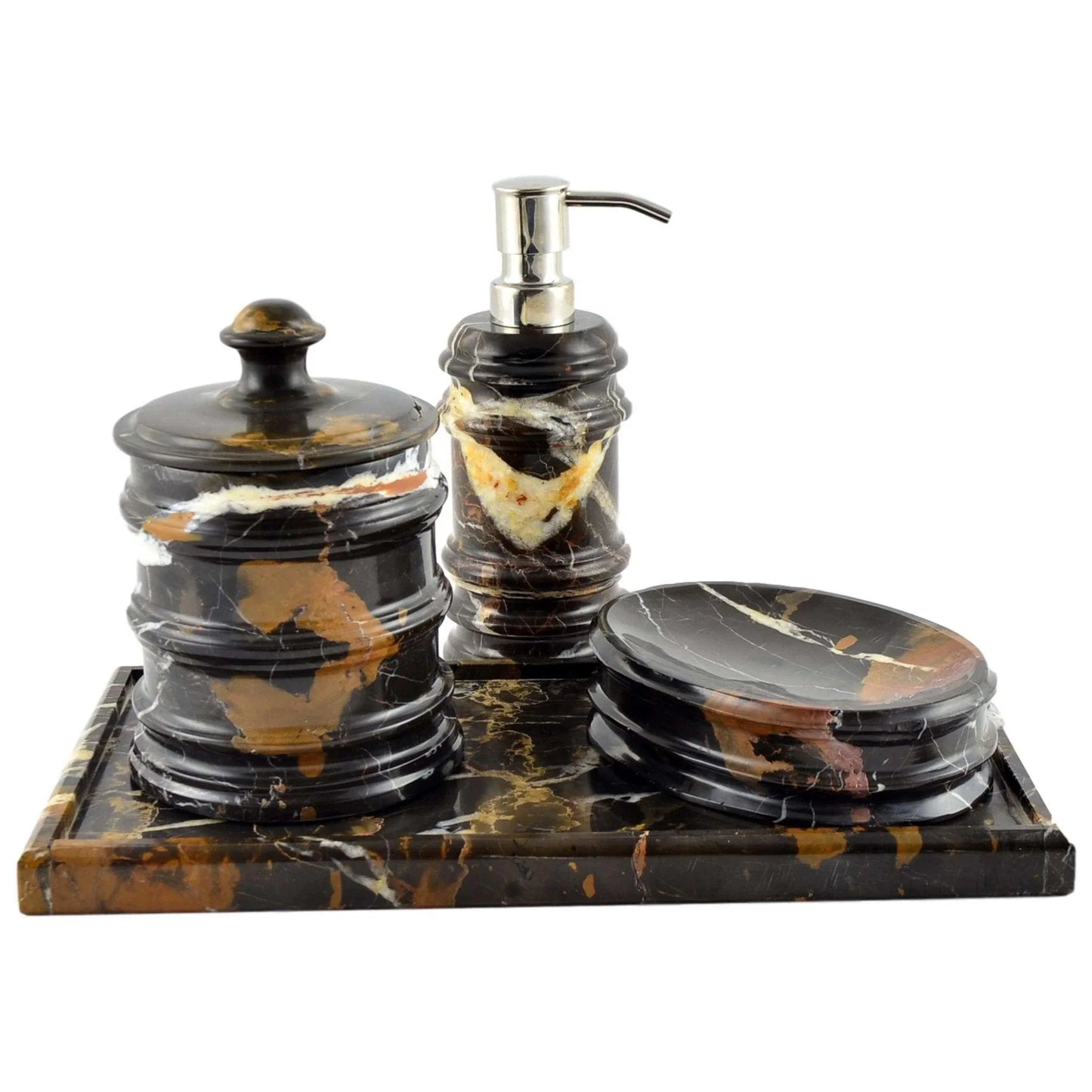 Elegant Bathroom Accessory Set of Michelangelo Marble - Nature Home Decor