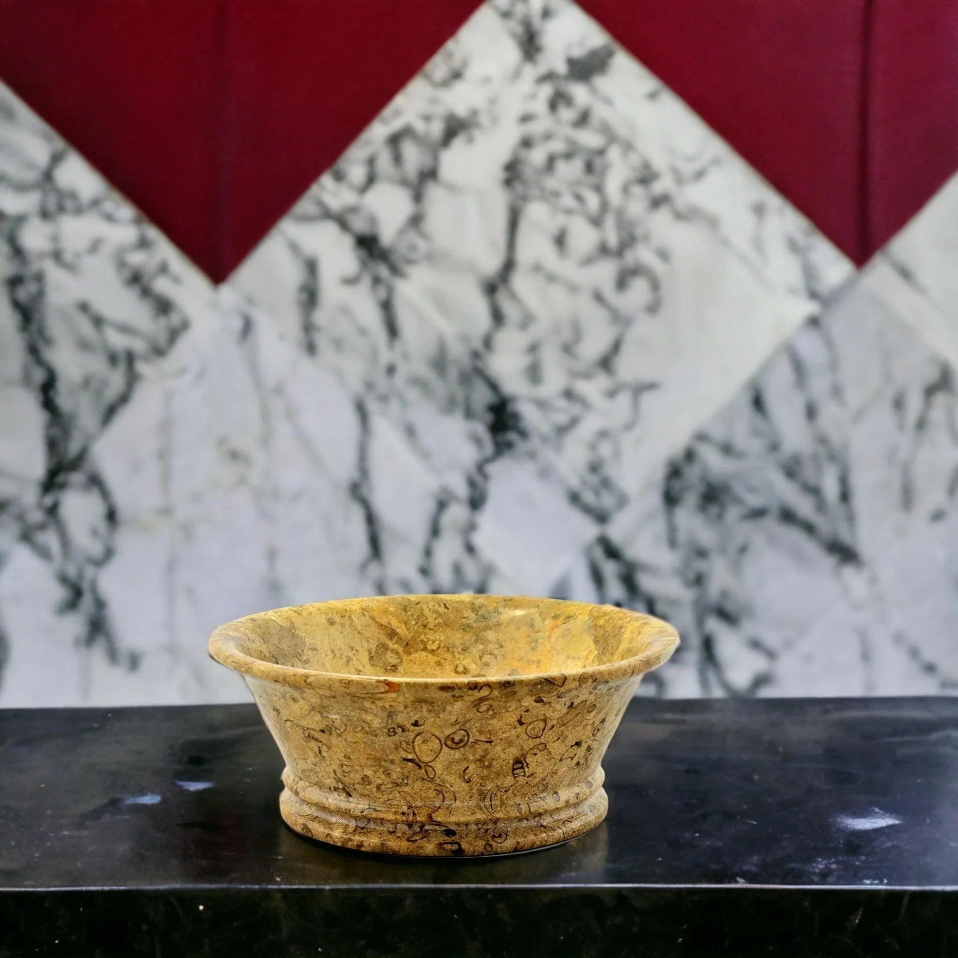 Fossil Stone 8.5-inch Modern Fruit Bowl - Nature Home Decor