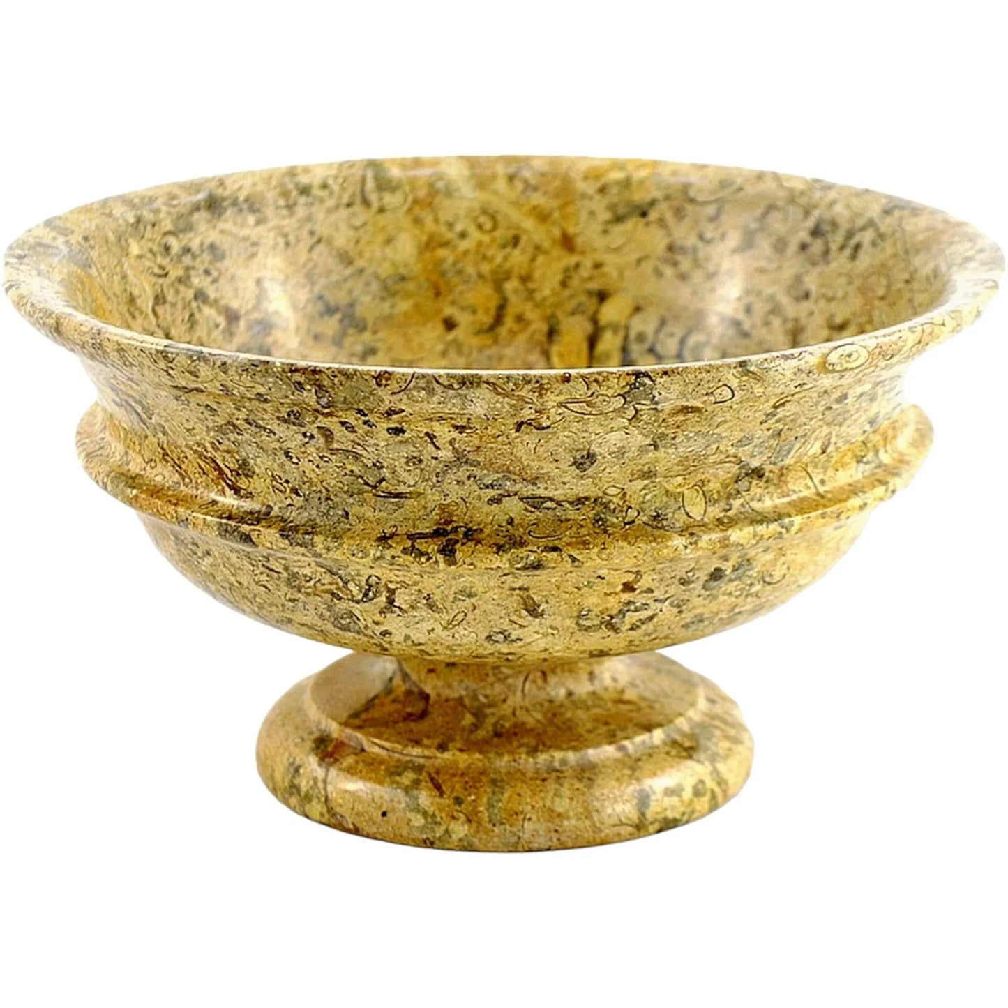 Fossil Stone Pedestal Fruit Bowl of Classic Design - Nature Home Decor