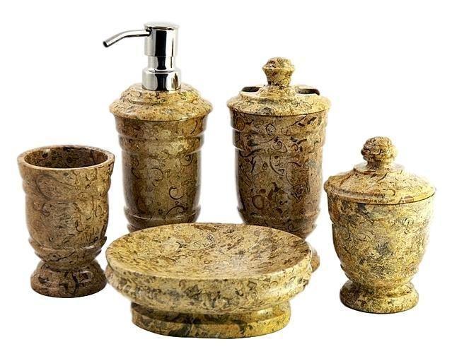 Fossil Stone Toothbrush Holder of Tasmanian Collection - Nature Home Decor