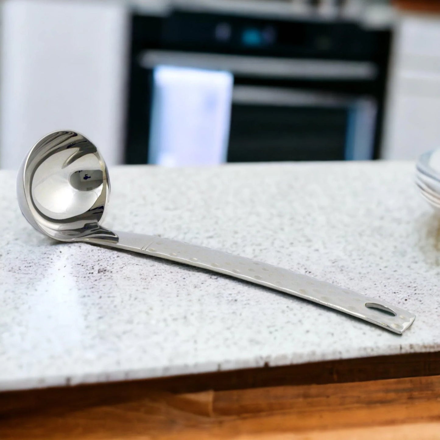 Gravy Boat Ladle with Hammered Design Handle - Nature Home Decor