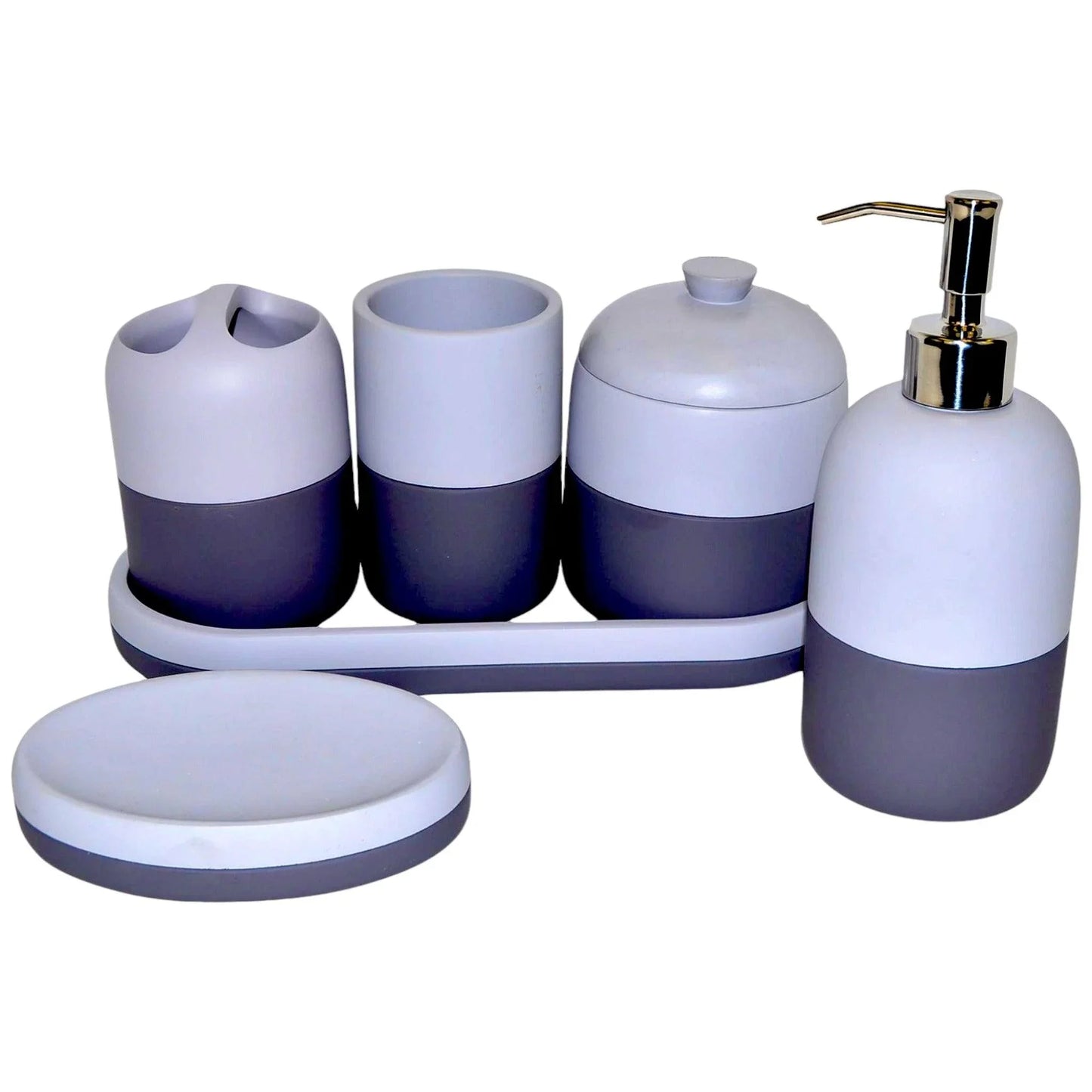 Bathroom Accessories Set with Vanity Tray | Rainbow Elite Collection - Nature Home Decor