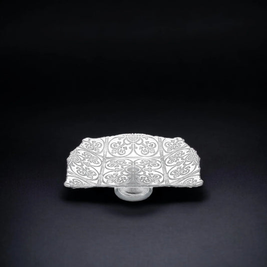 Guinnevere Silver Serving Dish - 12 inch Party Tray - Nature Home Decor