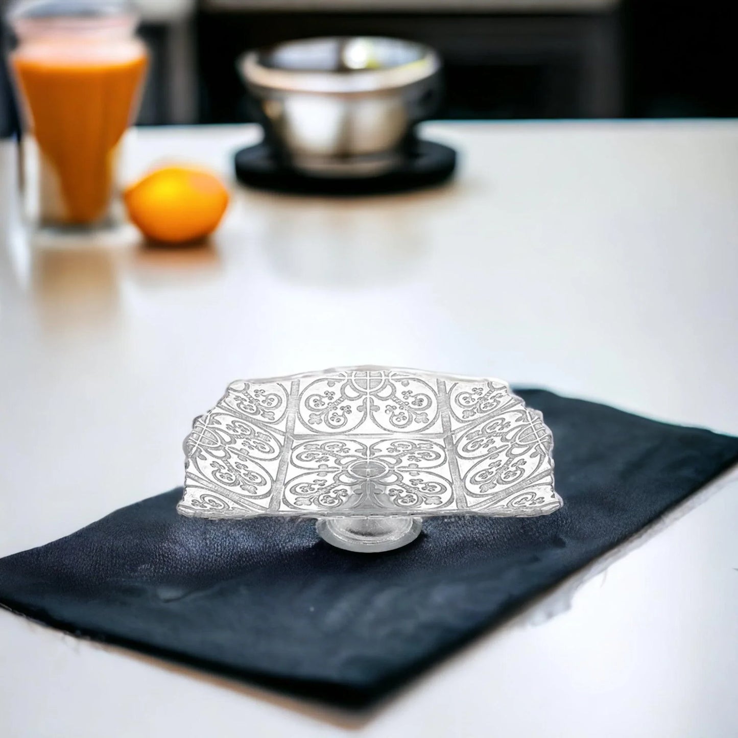 Guinnevere Silver Serving Dish - 12 inch Party Tray - Nature Home Decor