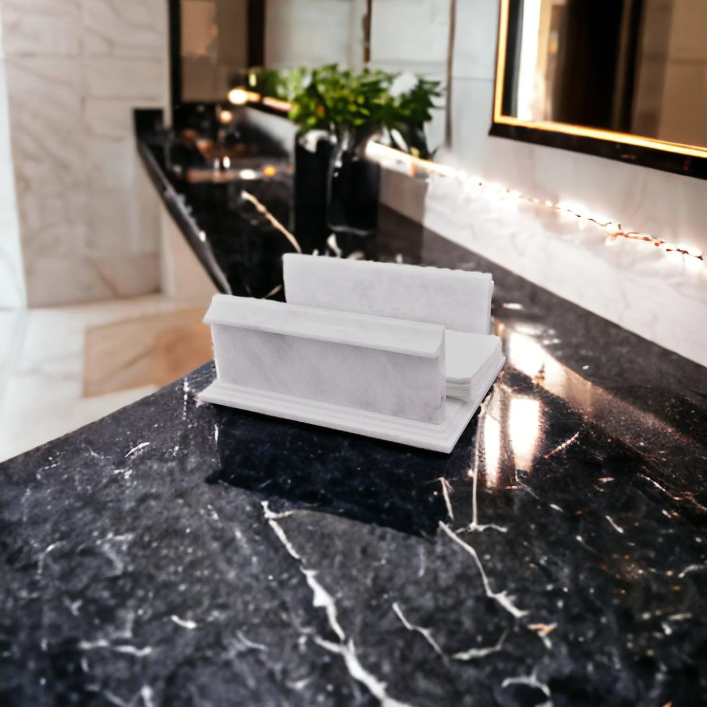 Hand Towel Holder of White Marble - Nature Home Decor