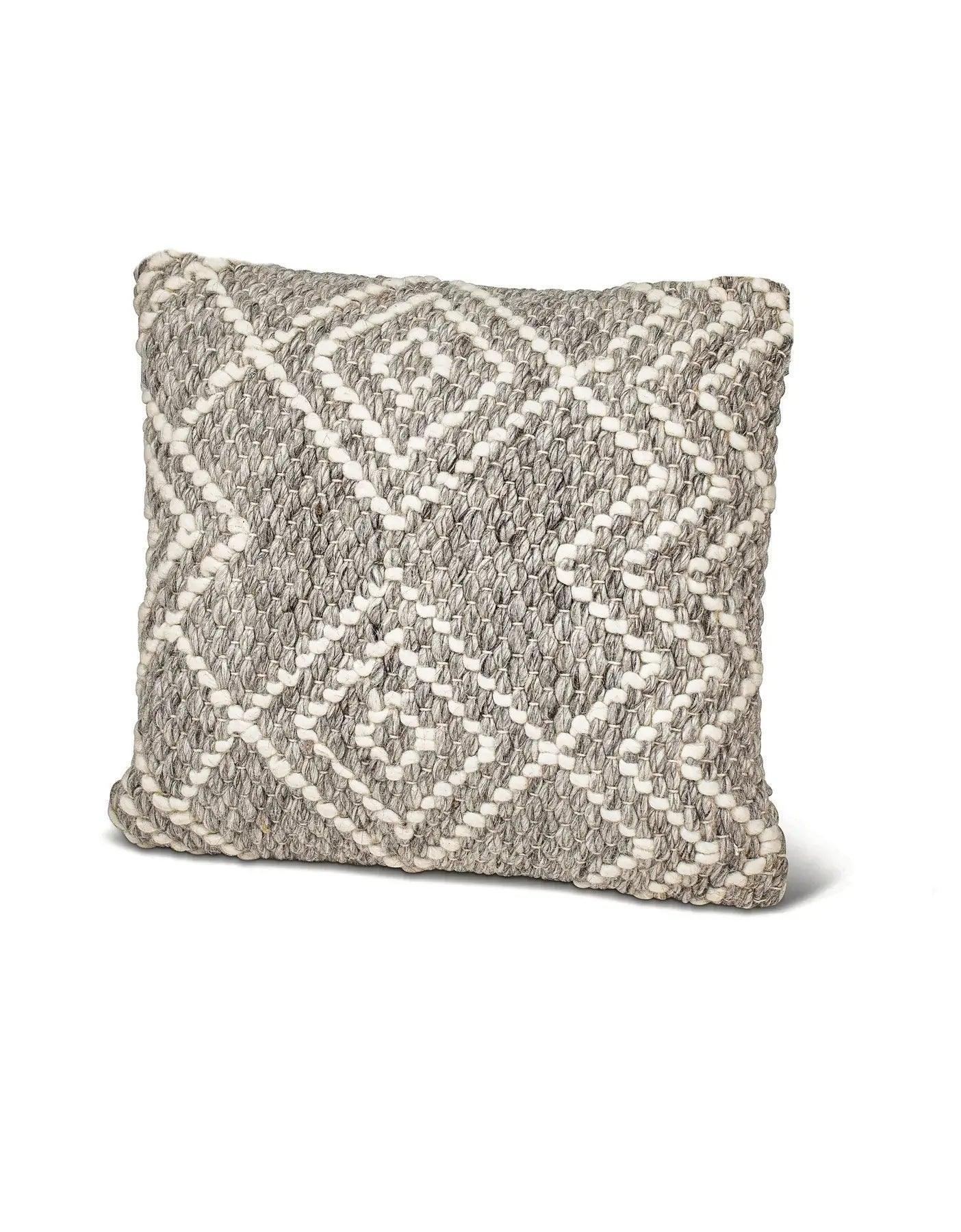 Handwoven Grey Diamond Pillow Covers - Nature Home Decor