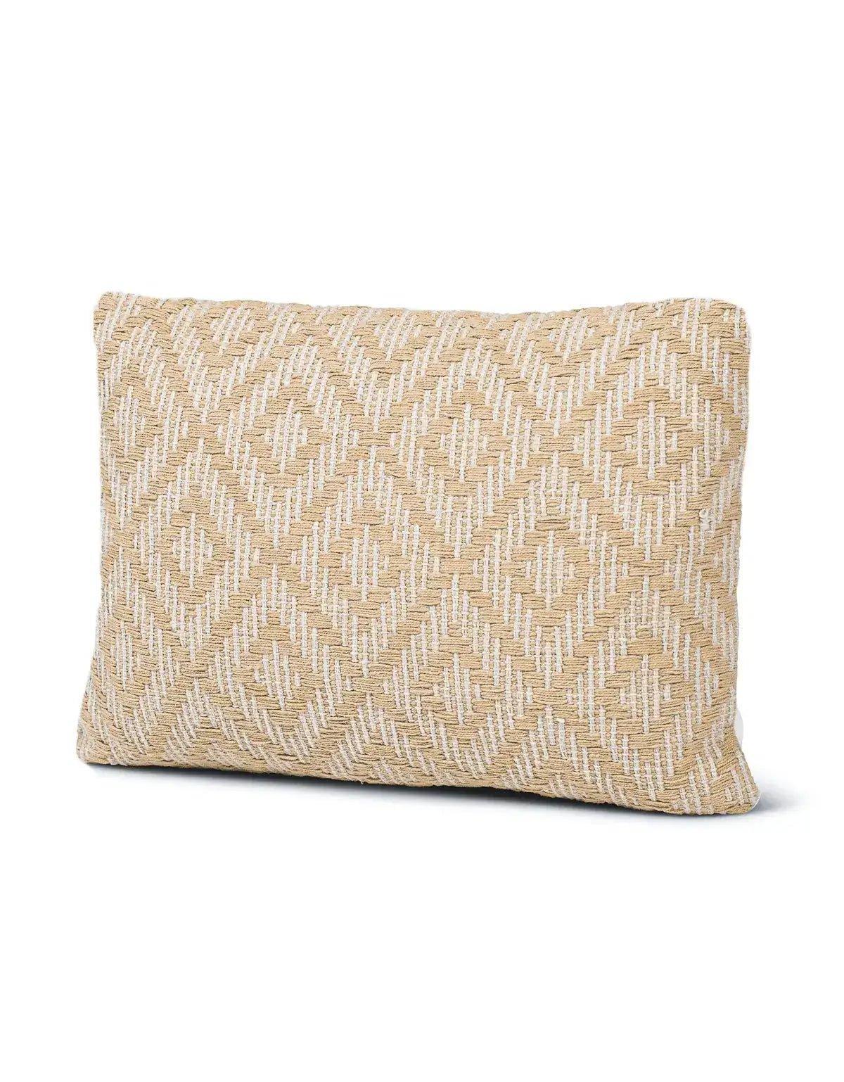 Handwoven Yellow Diamond Pillow Cover - Nature Home Decor
